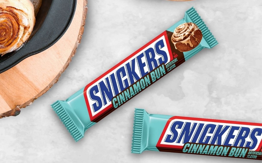 Компания Mars Wrigley представила лимитированную серию батончика Snickers со вкусом булочки с корицей