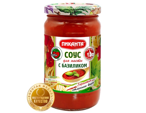 Выбор редакции. Соус для пасты с базиликом ТМ «ПИКАНТА». ООО «Вкусный продукт»