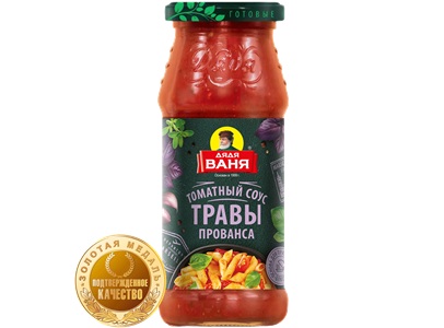 Выбор редакции журнала «Гастрономия. Бакалея» Томатный соус «ТРАВЫ ПРОВАНСА»  ТМ «ДЯДЯ ВАНЯ»