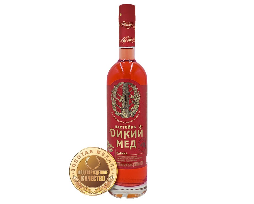 Выбор редакции журнала «Спиртные напитки» «ДИКИЙ МЕД СО ВКУСОМ МАЛИНЫ» Настойка полусладкая